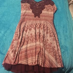 Free People Shirt/Dress Beaded Boho Tube Top